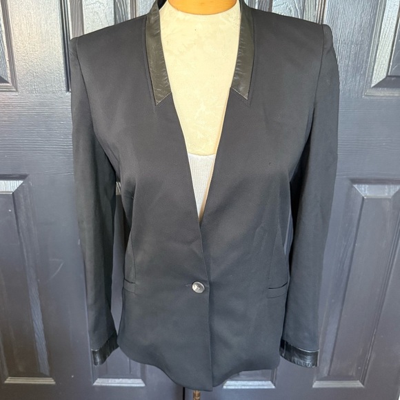 HELMUT LANG BLAZER leather SIZE 6 - Picture 1 of 11